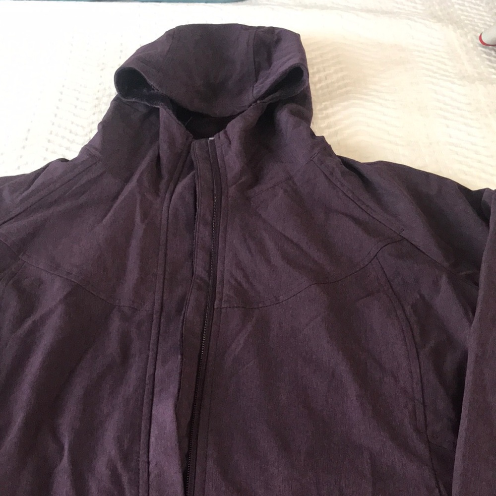 Kirkland Purple Soft Shell Velour Lined Water Repellent Hooded Jacket Coat Large